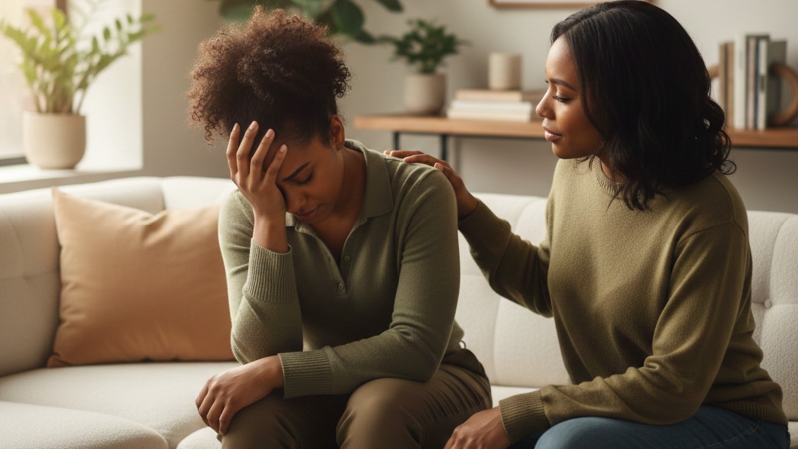 a woman managing stress and anxiety.