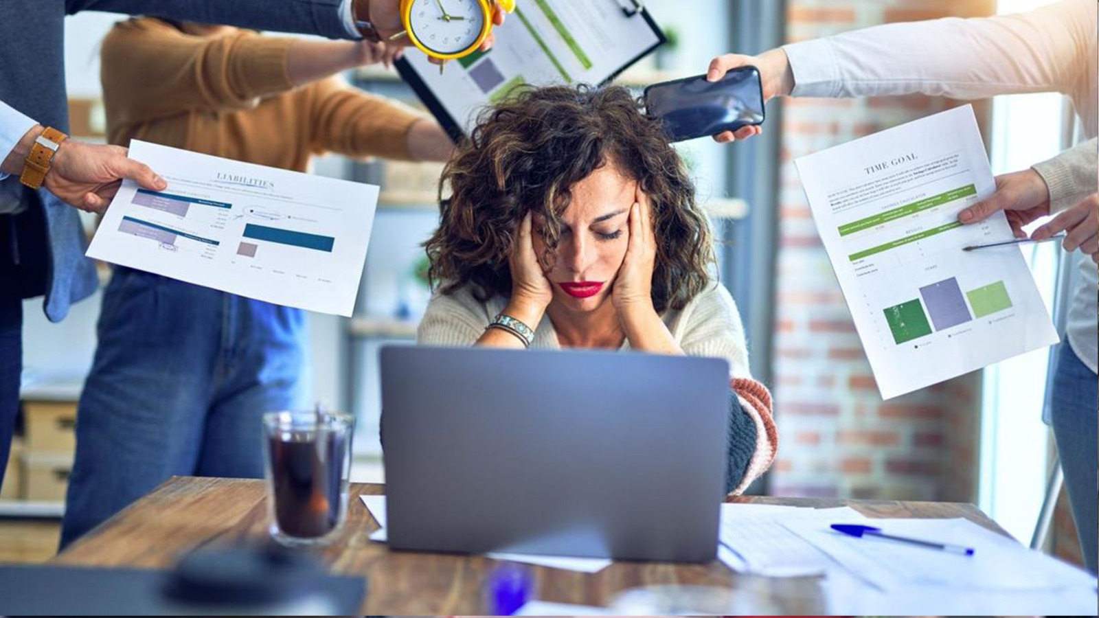 Working women in Pennsylvania experiencing burnout due to stress, balancing job and life responsibilities, mental health support concept