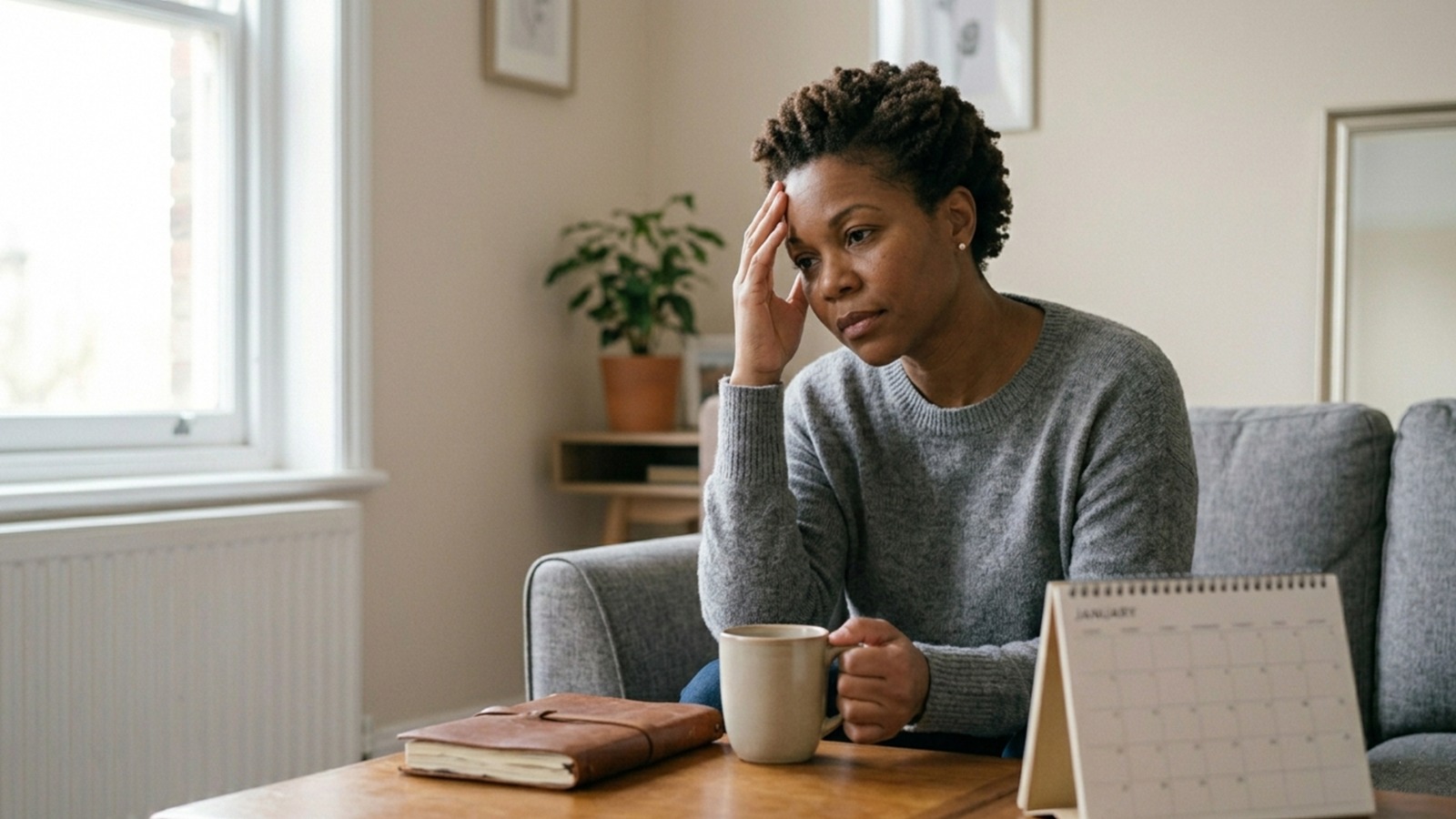 Woman experiencing mood swings due to hormonal changes and mental health challenges in Harrisburg PA